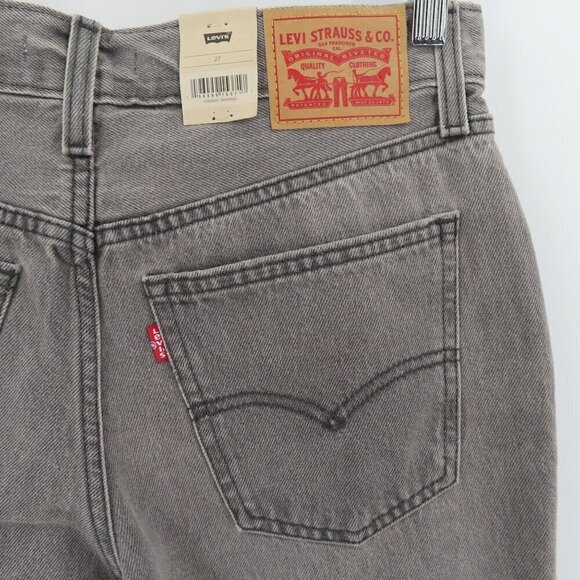 Levis Womens 27 Low Pro Straight Leg Mid Rise Gray Bleached Denim Jeans NEW - Picture 8 of 12